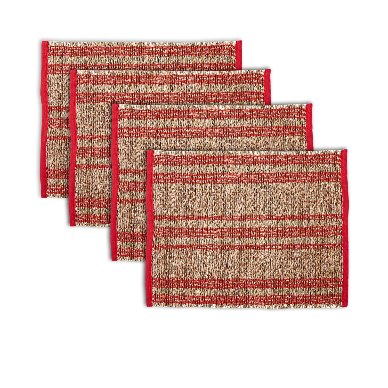 Set of 4 Loma Woven Table Placemats Terracotta
