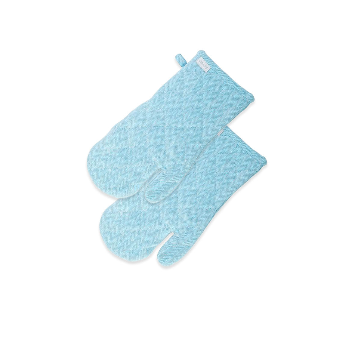 Rans Herringbone Blue Cotton Set of 2 Oven Gloves