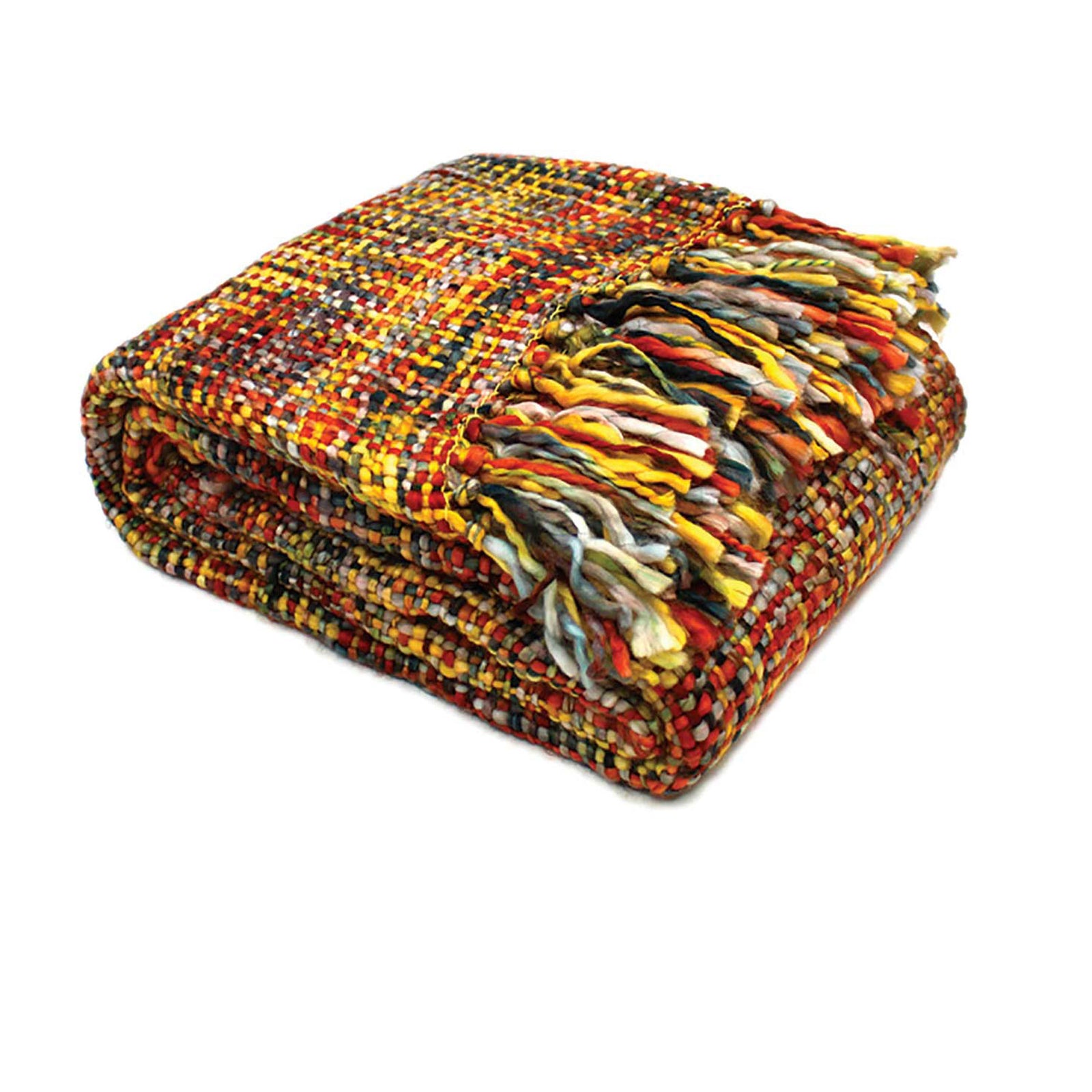 Oslo Knitted Weave Throw 127x152cm - Bush Fire