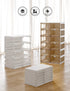 Cubes Storage Folding Shoe Box With 1 Column, 10 Grids,5 Brown Doors