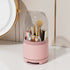 360Â° Rotating Makeup Brush Bucket Transparent Dust-proof Cosmetic Storage Boxpink