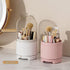 360Â° Rotating Makeup Brush Bucket Transparent Dust-proof Cosmetic Storage BoxWhite