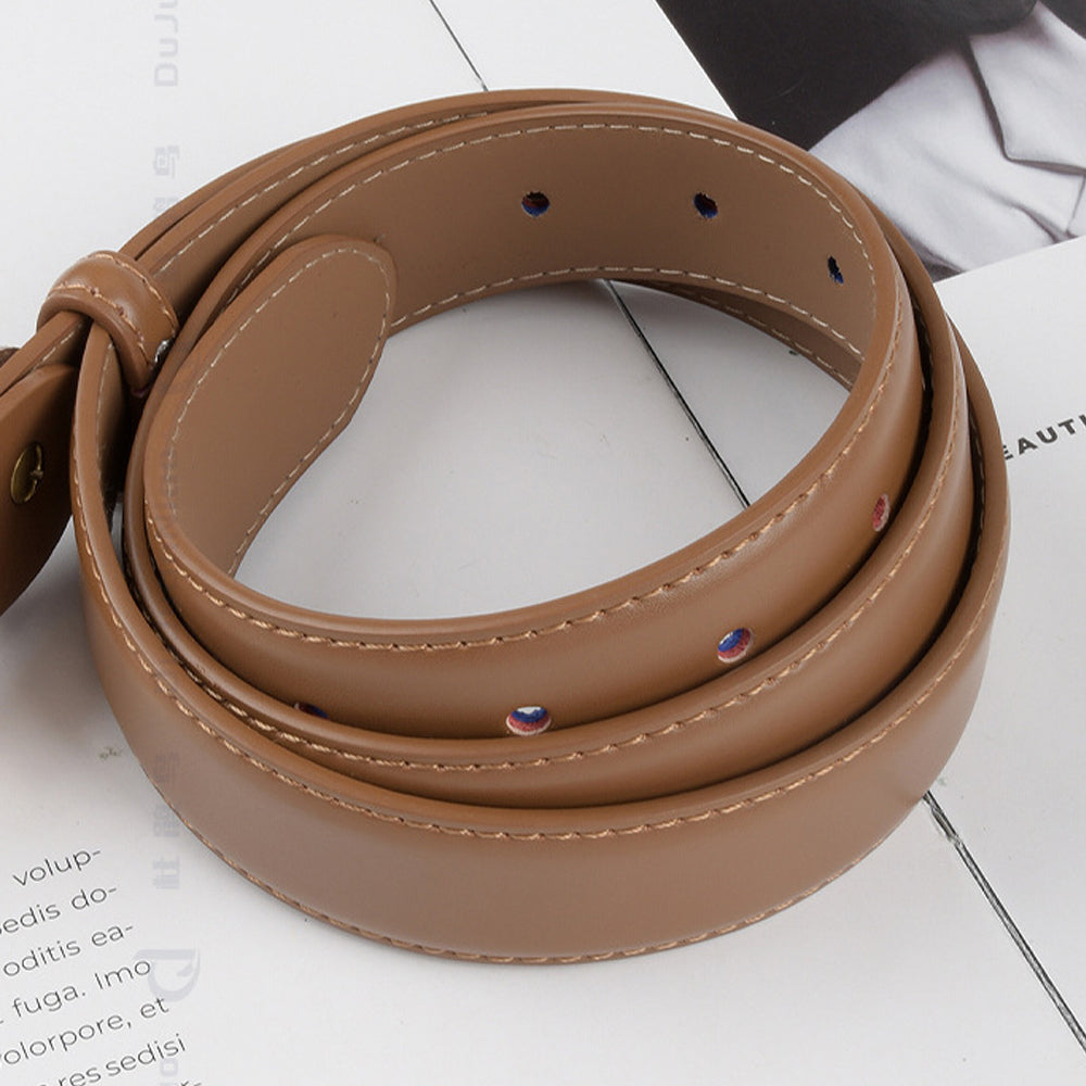 Classic Leather Belts for Women, Joyreap Genuine Leather Womens Belts with Gold Buckle (Brown)