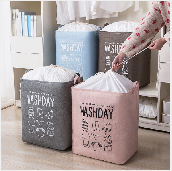 Ex-Large Capacity Collapsible Laundry Basket Foldable Washing Bin Hamper Linen (Pink)
