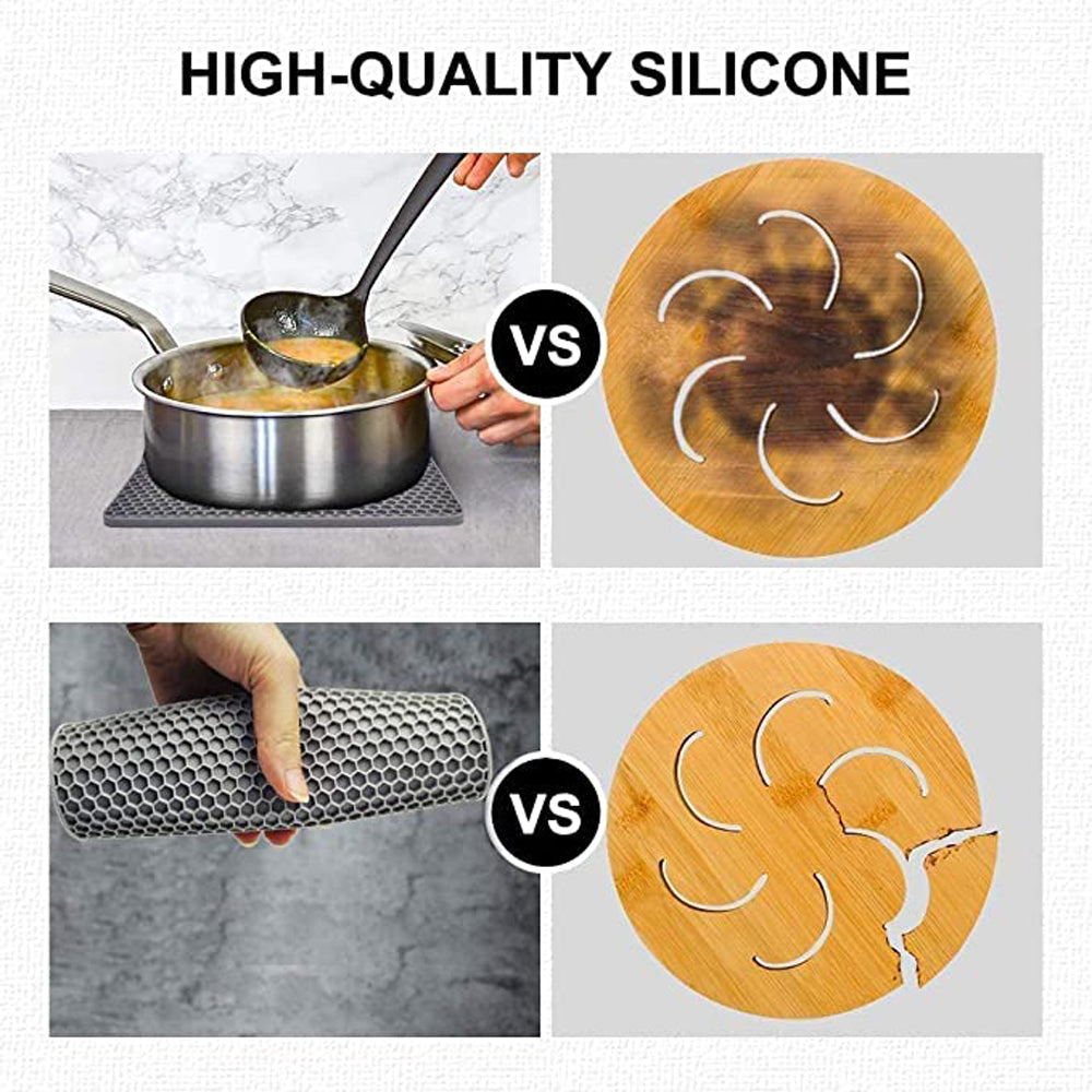 4 Pack Multi Purpose Silicone Insulation Mat Heat-Resistant Dishes PadsOrange