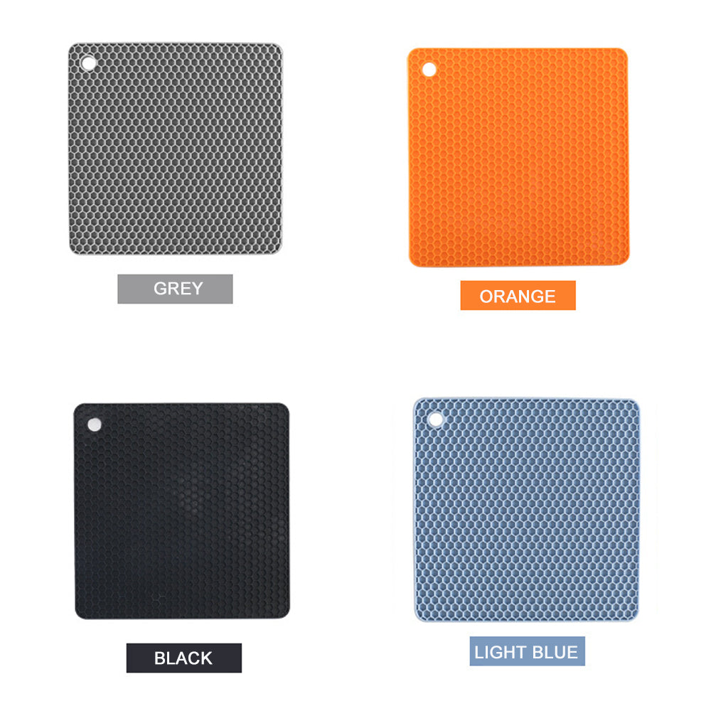 4 Pack Multi Purpose Silicone Insulation Mat Heat-Resistant Dishes PadsOrange