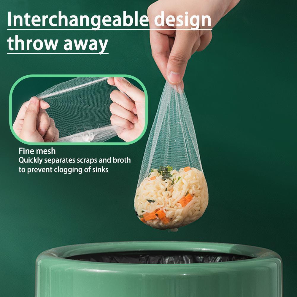 Kitchen Sink Strainer Drain with 200pcs Sink Filter Mesh Bags Filter Food WasteGreen+200pcs net bags