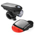 Solar Powered Bicycle Cycling Bike LED Headlight + Rear Tail Light Lamp LED with Gift Box