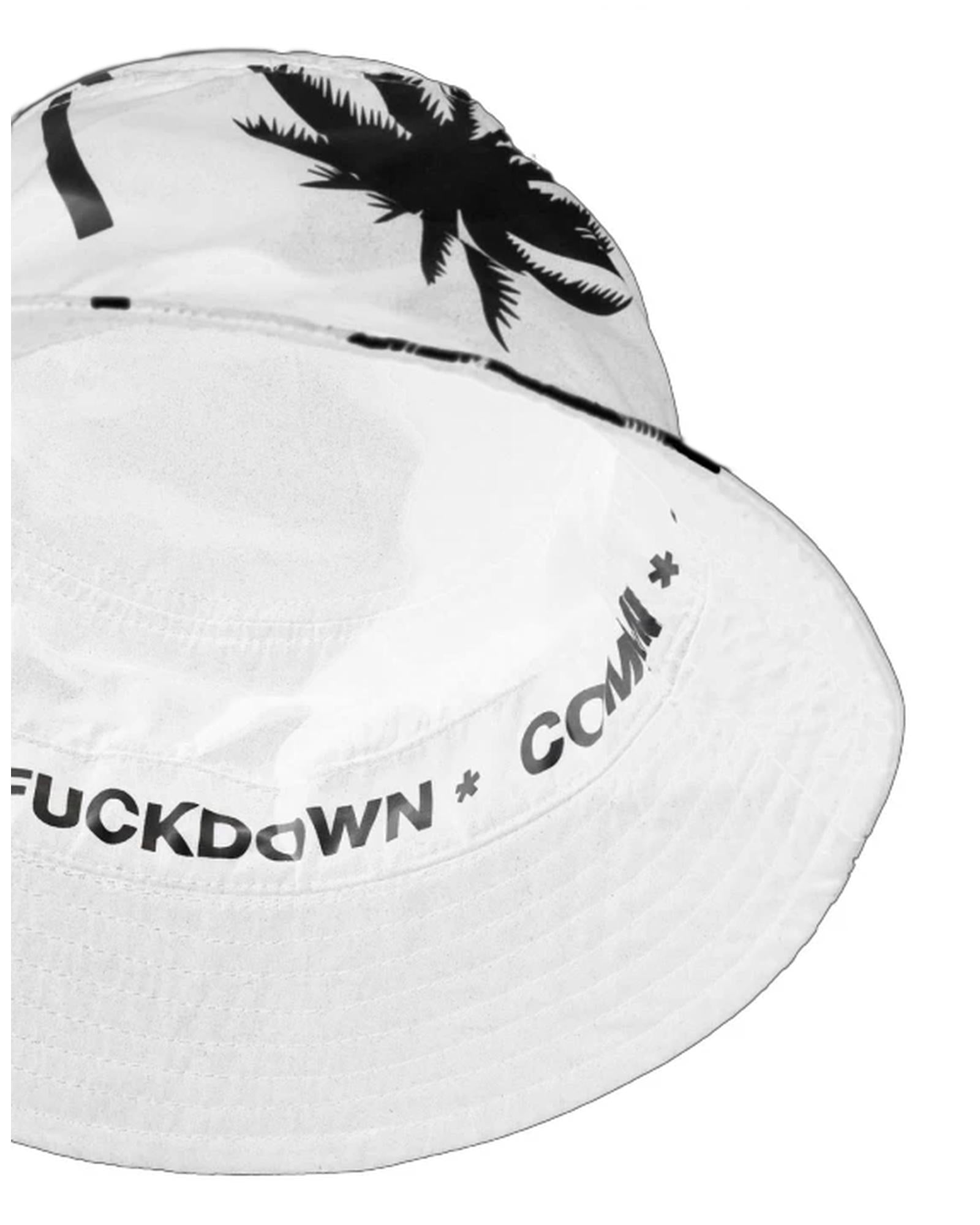Fisherman Hat with Palm Print and Embroidered Logo One Size Women