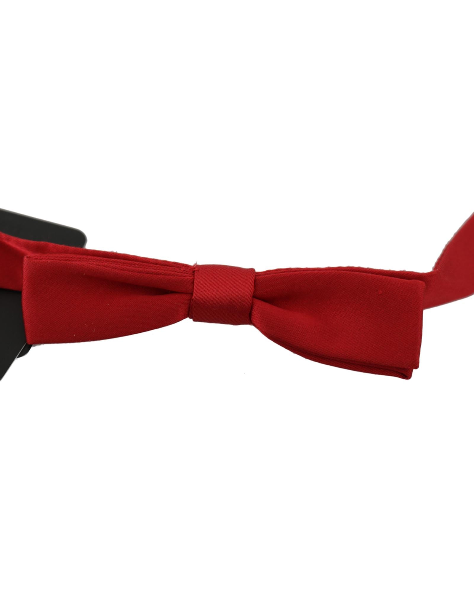 Exclusive Dolce & Gabbana Red Silk Bow Tie One Size Men