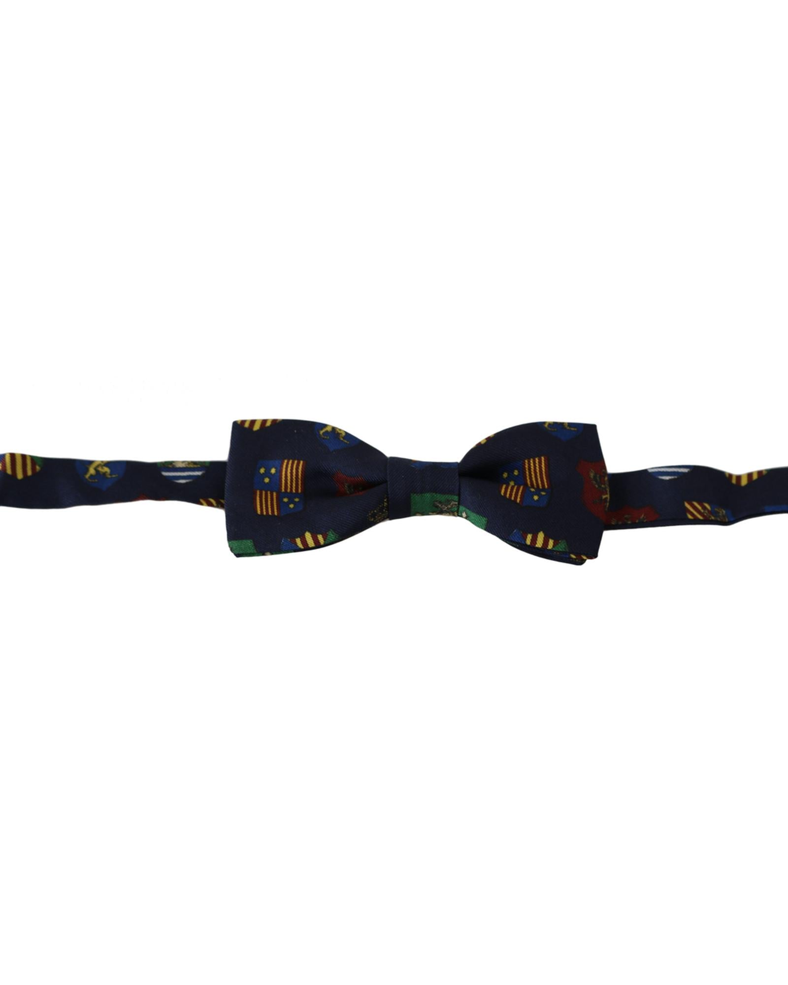 Dolce & Gabbana Exclusive Blue Flags Print Bow Tie One Size Men