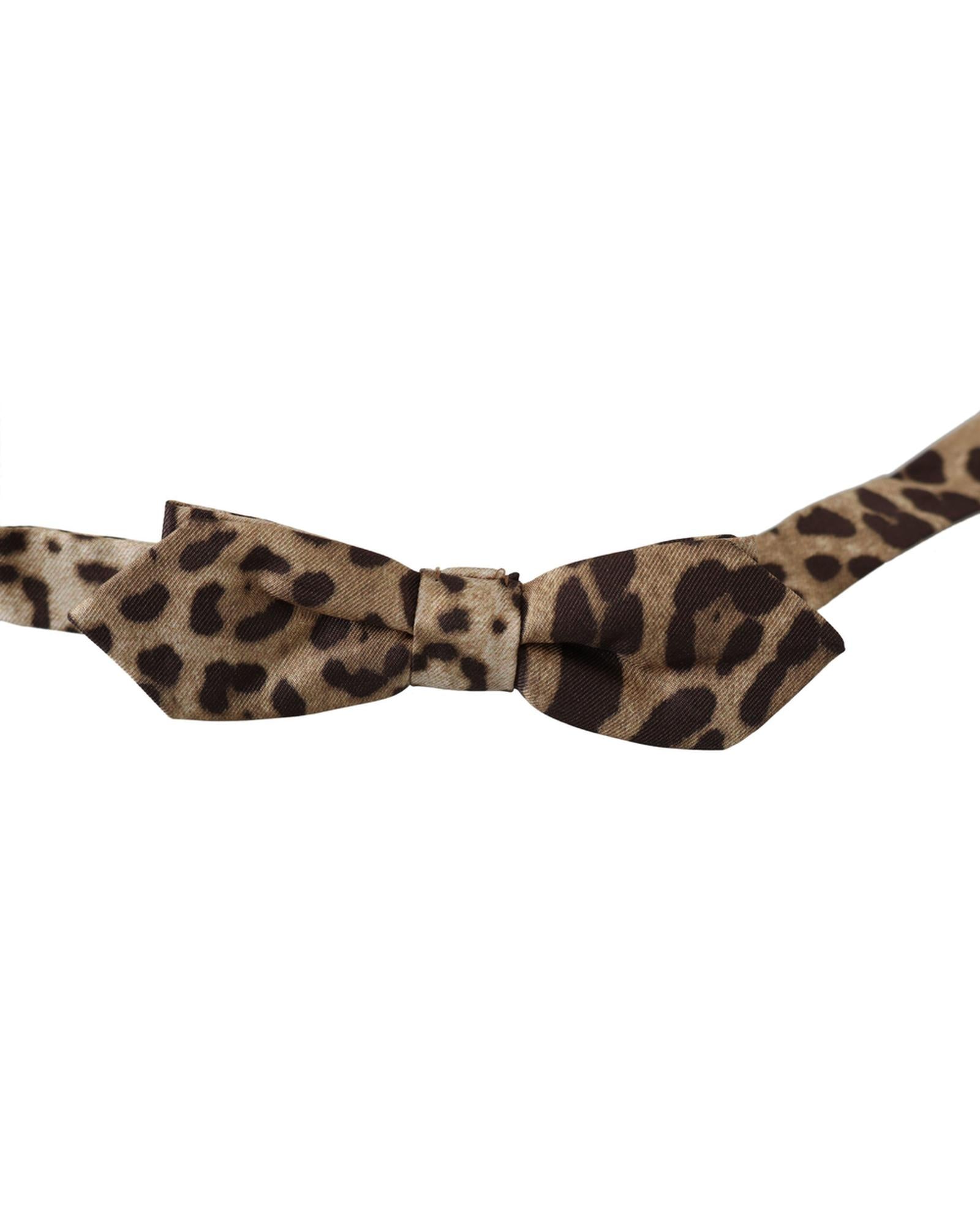 DOLCE & GABBANA Exclusive Bow Tie - Brown Leopard One Size Men