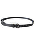 Classic Black Leather Belt with Buckle Fastening by CNC  85 cm Women