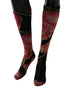 Floral Stretch Stockings with Logo Details M Women