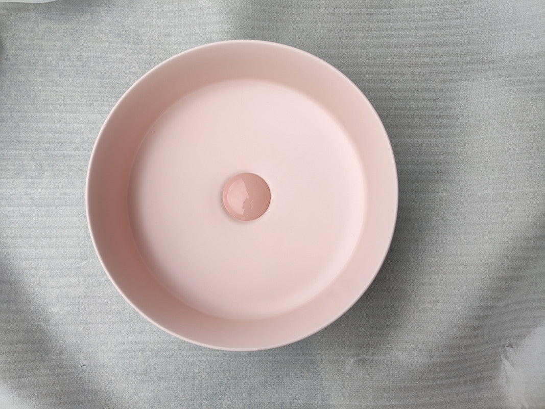 2020 Matte Pink Round 360 mm Dia top counter basin porcelain sink