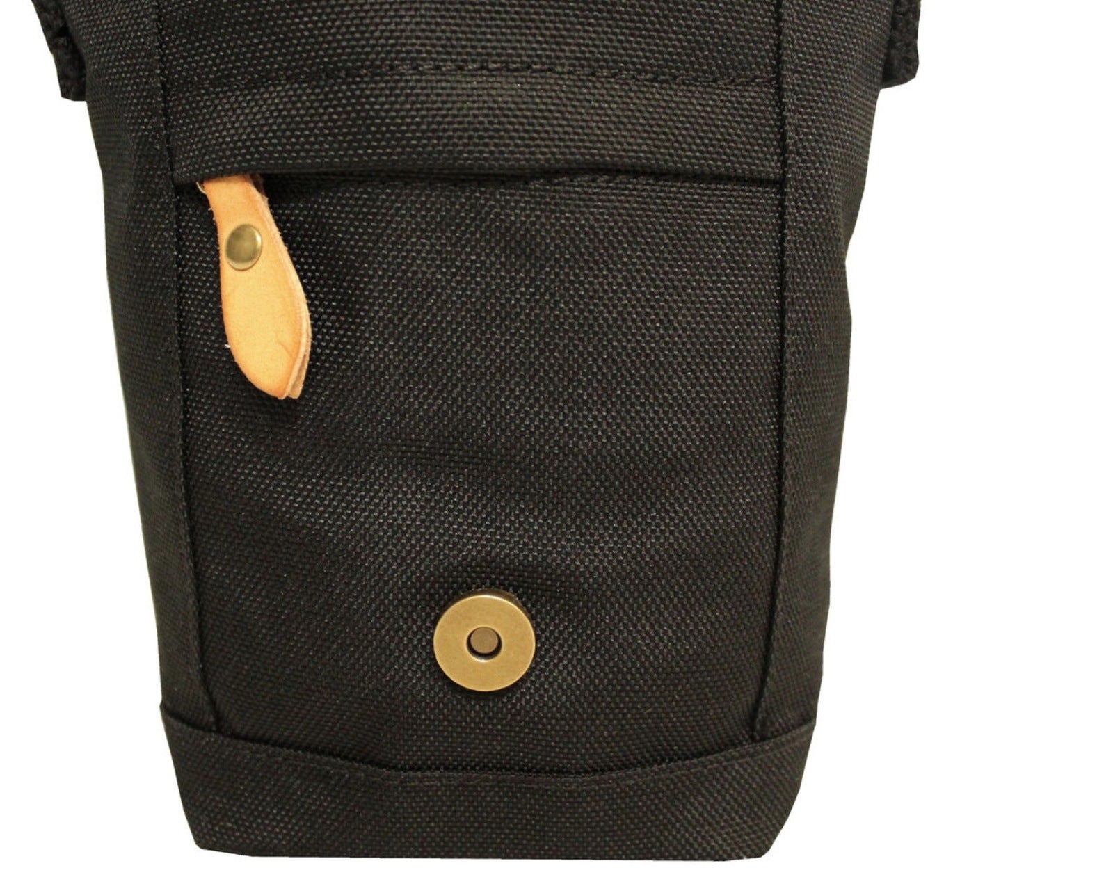 Water Resistant Small Shoulder Canvas Bag w Adjustable Shoulder Strap - Black