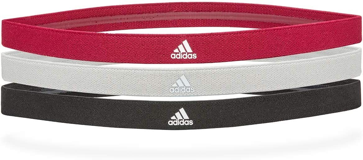 3-Pack Sports Hair Bands Taining Stretch Headband - Black/Grey/Burgundy