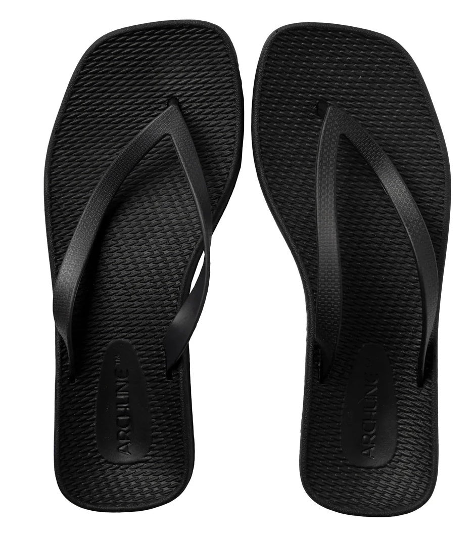 Breeze Arch Support Orthotic Thongs Flip Flops Arch Support - Black - 38 EUR (Womens 7US/Mens 5US)