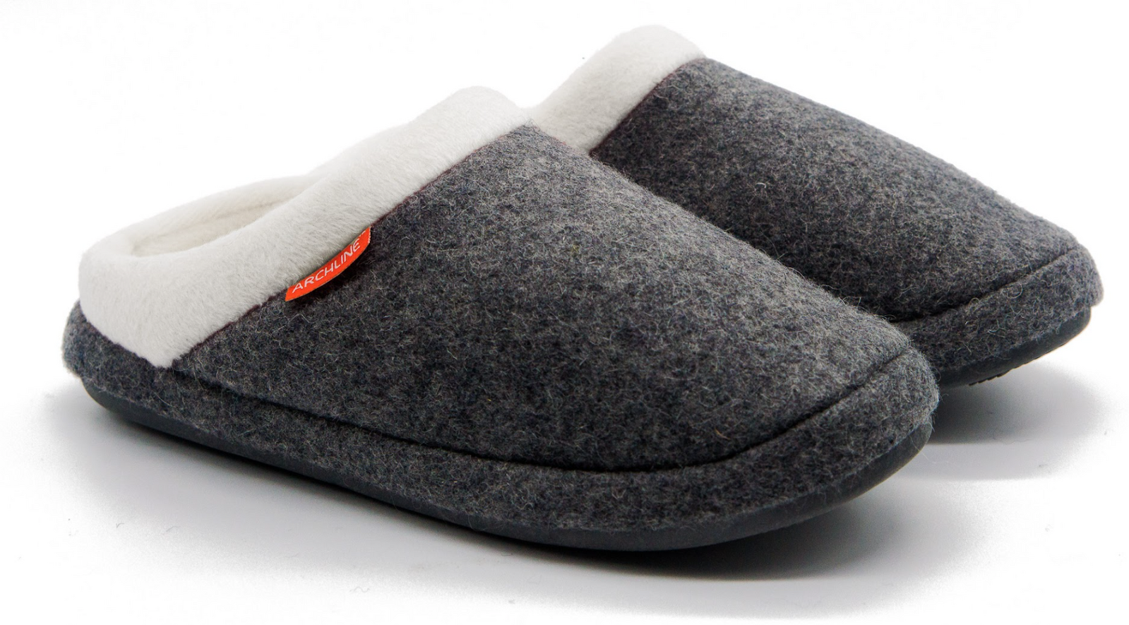 Orthotic Slippers Slip On Arch Scuffs Orthopedic Moccasins - Grey Marle - EUR 42