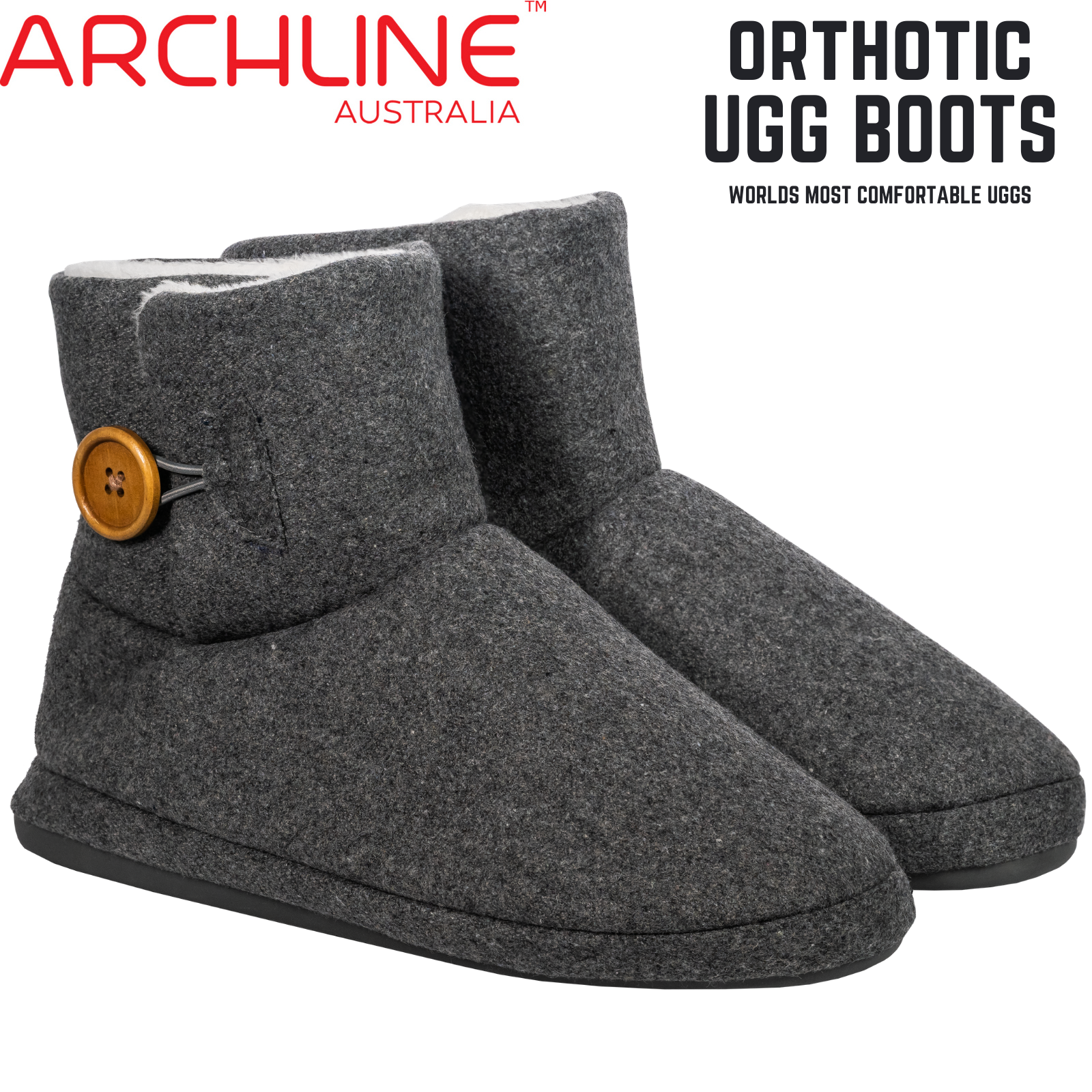 Orthotic UGG Boots Slippers Arch Support Warm Orthopedic Shoes - Grey - EUR 39 (Women's US 8/Men's US 6)