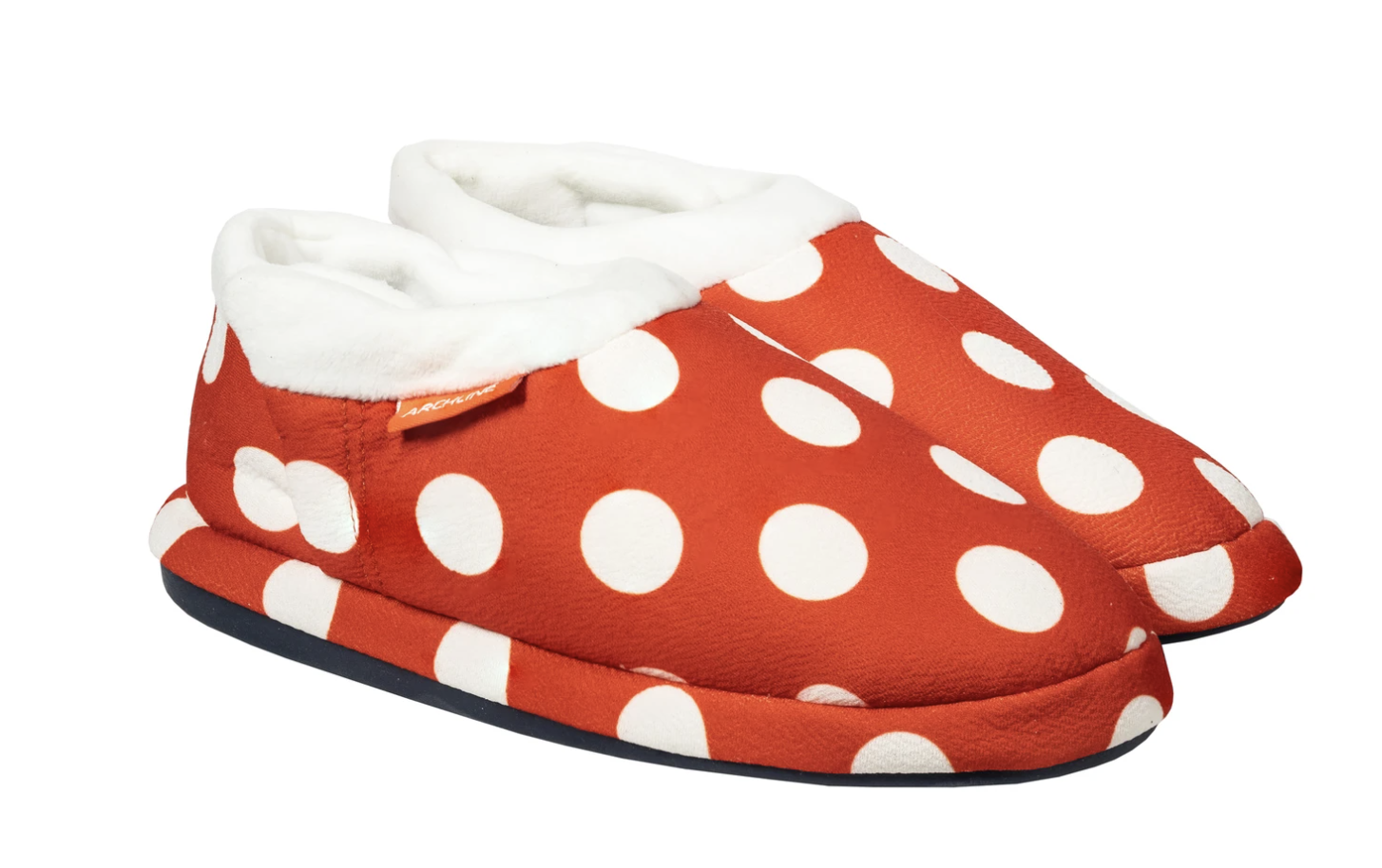 Orthotic Slippers CLOSED Back Scuffs Moccasins Pain Relief - Red Polka Dots - EUR 40 (Womens 9 US)