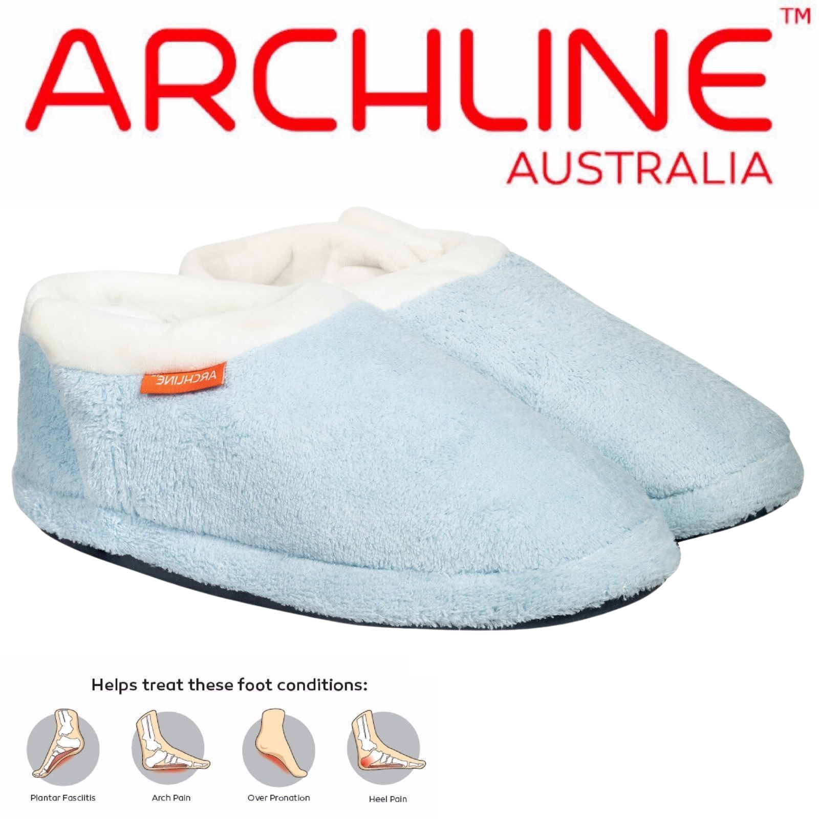 Orthotic Slippers Closed Scuffs Pain Relief Moccasins - Sky Blue - EUR 36