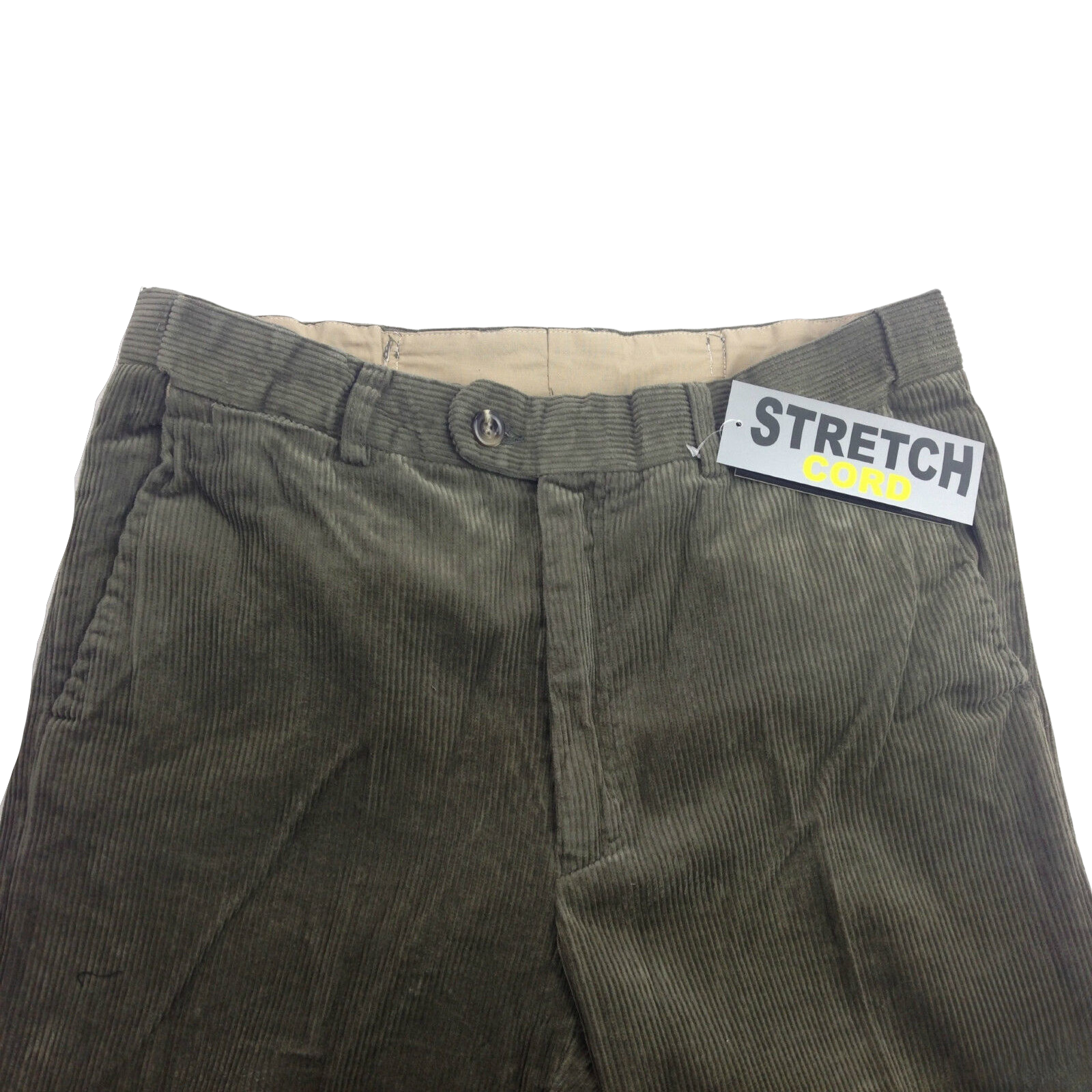 MENS CORDUROY PANTS Trousers Cords Casual STRETCH COTTON Size 32""-44"" Adjustable - Olive (89) - 87 (34"")