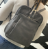 Womens Leather Backpack Bag with Pocket Front Multi-Zip - Slate