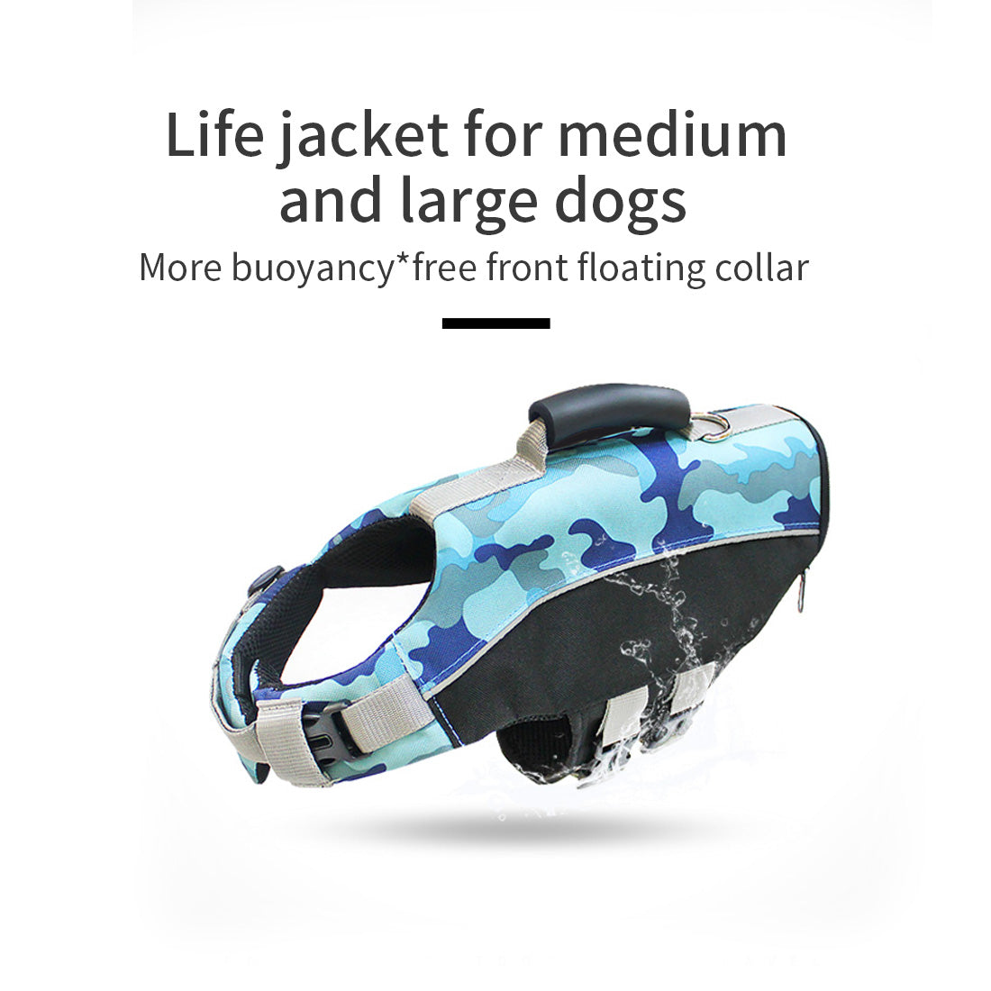 Dog Life Jacket Lifesaver Pet Safety Vest Swimming Boating Float Aid Buoyancy