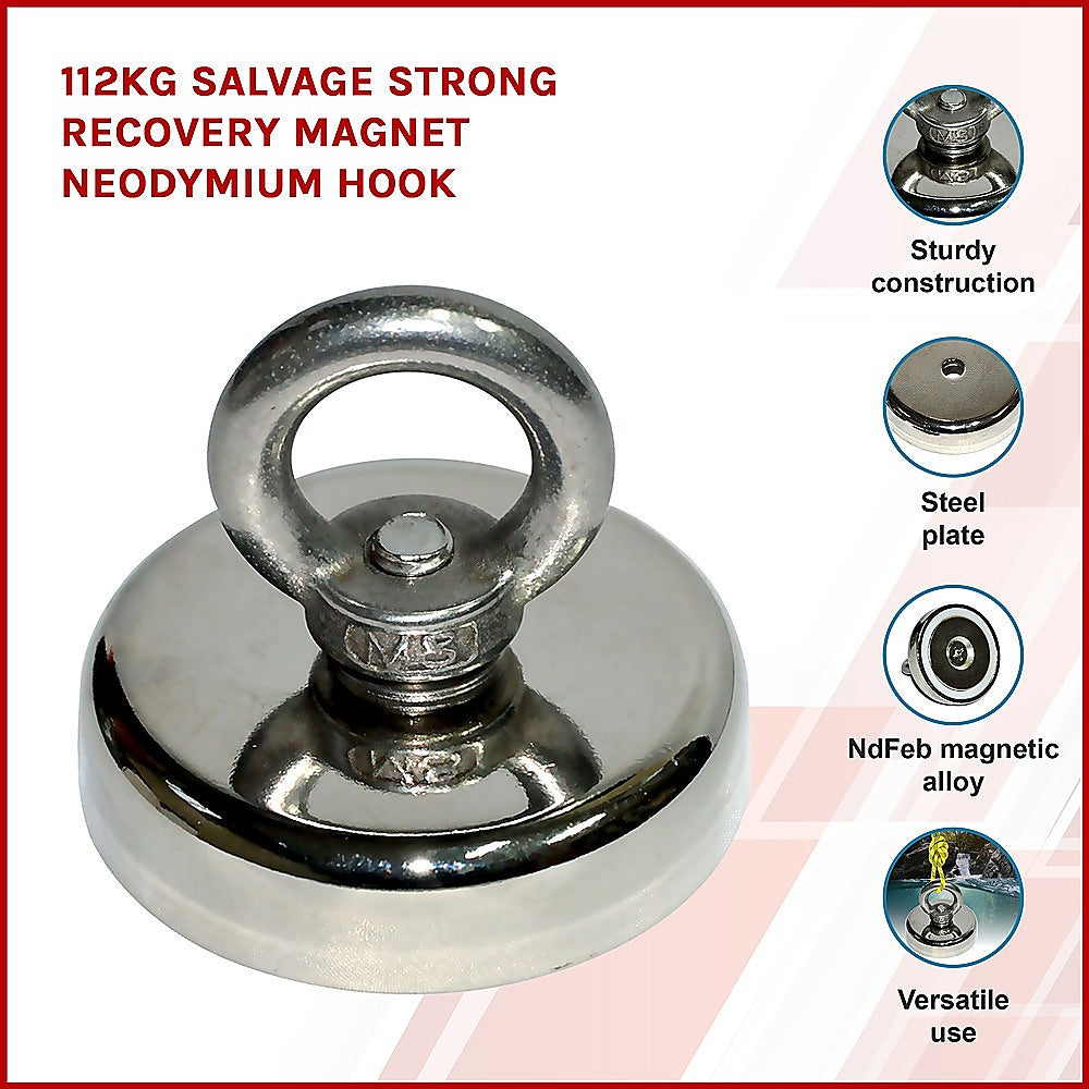 112Kg Salvage Strong Recovery Magnet Neodymium Hook