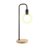 Modern Table lamp Desk Light Timber Base Bedside Bedroom Black