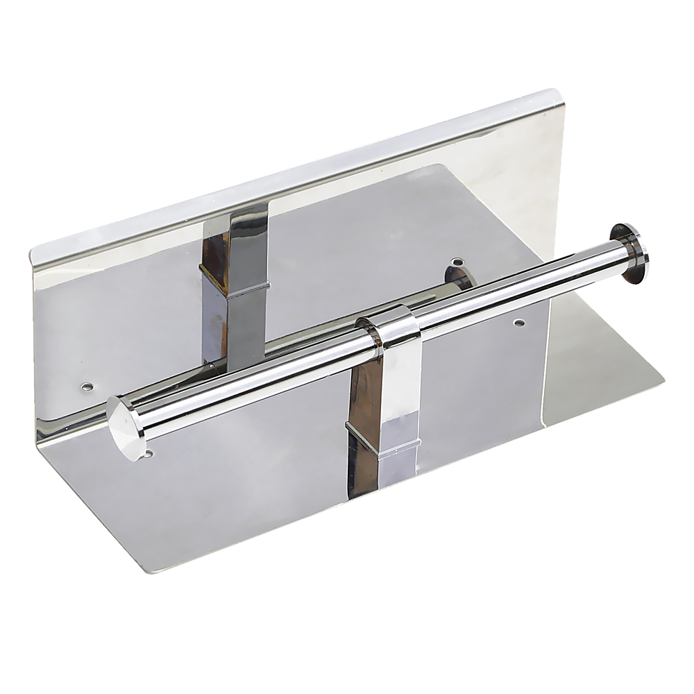 Stainless Steel Double Toilet Paper Holder Towel Roll Tissue Rack Storage Shelf