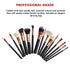 Soft 15Pcs Pro Face Powder Makeup Brushes Set Eyeshader Blending Highlight Tools
