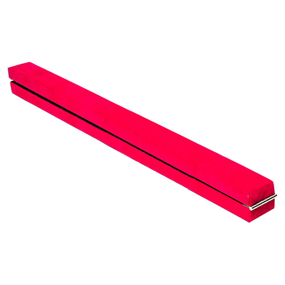 2.4m 8FT Gymnastics Folding Balance Beam Pink Synthetic Suede