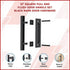 12" Square Pull and Flush Door Handle Set Black Barn Door Hardware