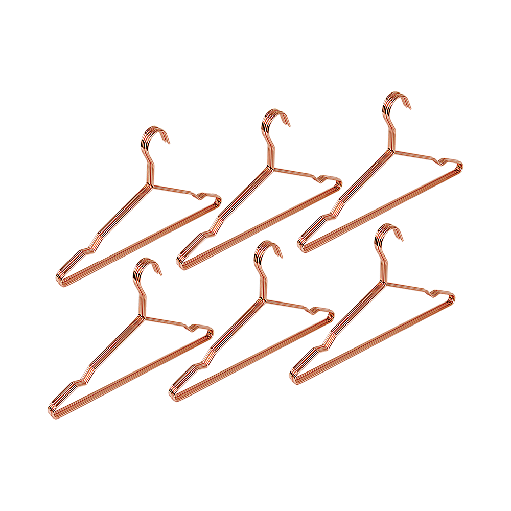 Adult 16.5" Rose Gold Shiny Metal Wire Coat Suit Top Clothes Hangers 60pc per set