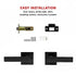 Door Handle Set Lever Passage Function Square Black