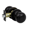 Door Handle Set Passage Function Round Black