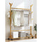 Portable Clothes Rack Coat Garment Stand Bamboo Rail Hanger Airer Closet