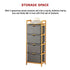 Bamboo Shelf with Storage Hamper - Wooden Bamboo Removable Bags