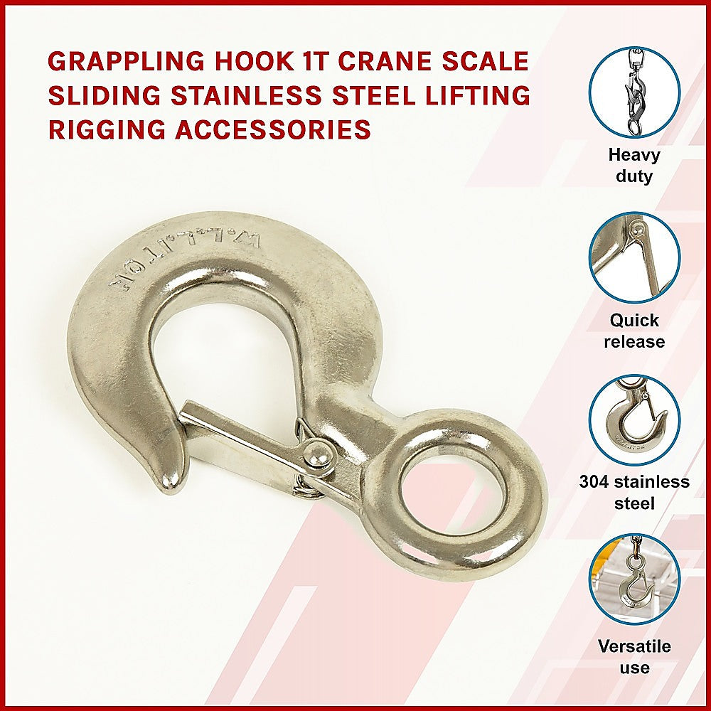 Grappling Hook 1T Crane Scale Sliding Stainless Steel Lifting Rigging Accessories