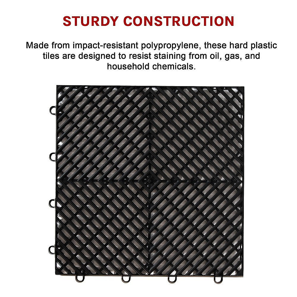 Vented Garage Floor Tiles | Snow Water Drainage | 30x30cm