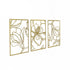 3 Piece Gold Flower Metal Wall Decor Abstract Floral Aesthetic Set of 3