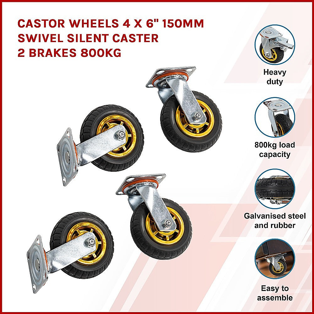 Castor Wheels 4 x 6