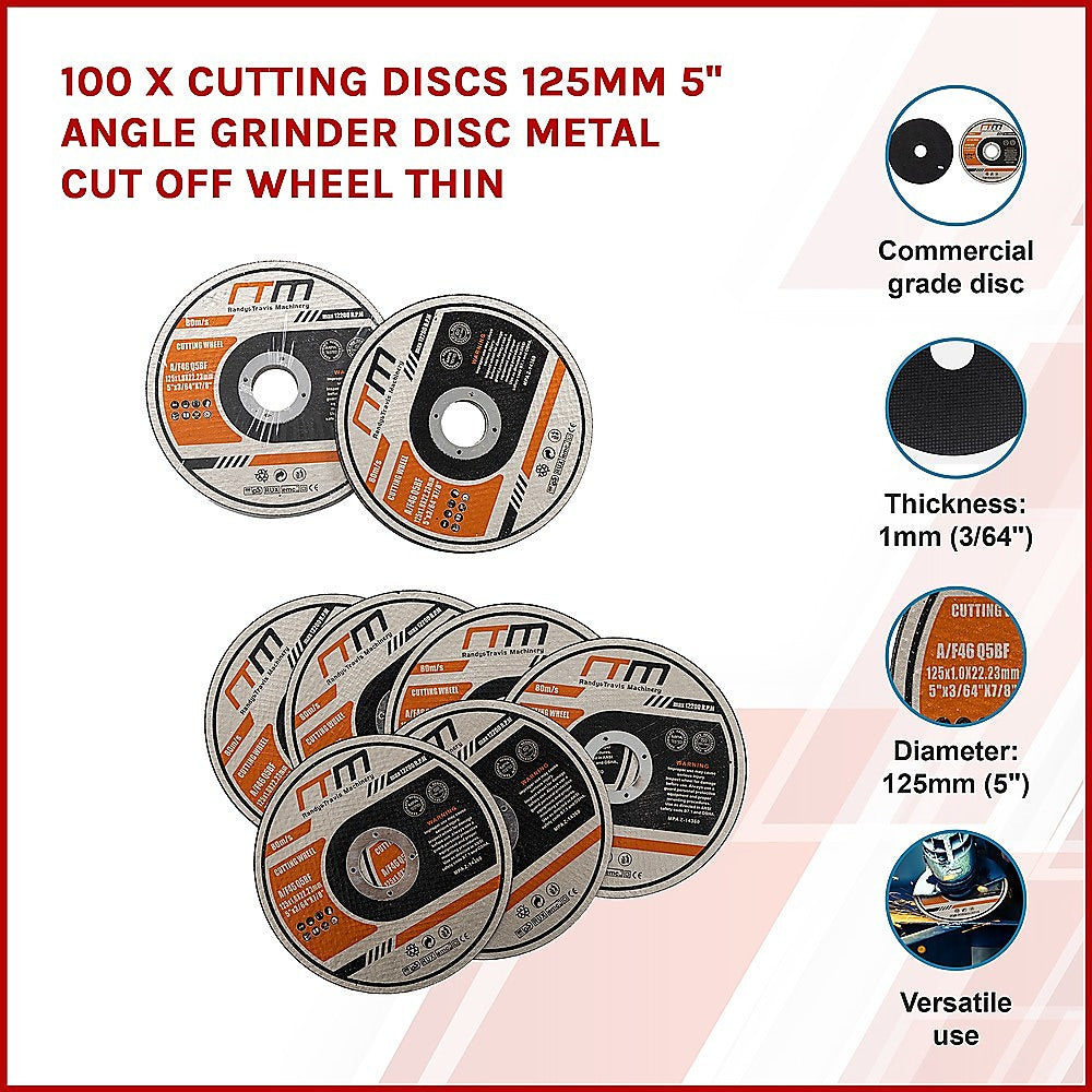 100 x Cutting Discs 125mm 5