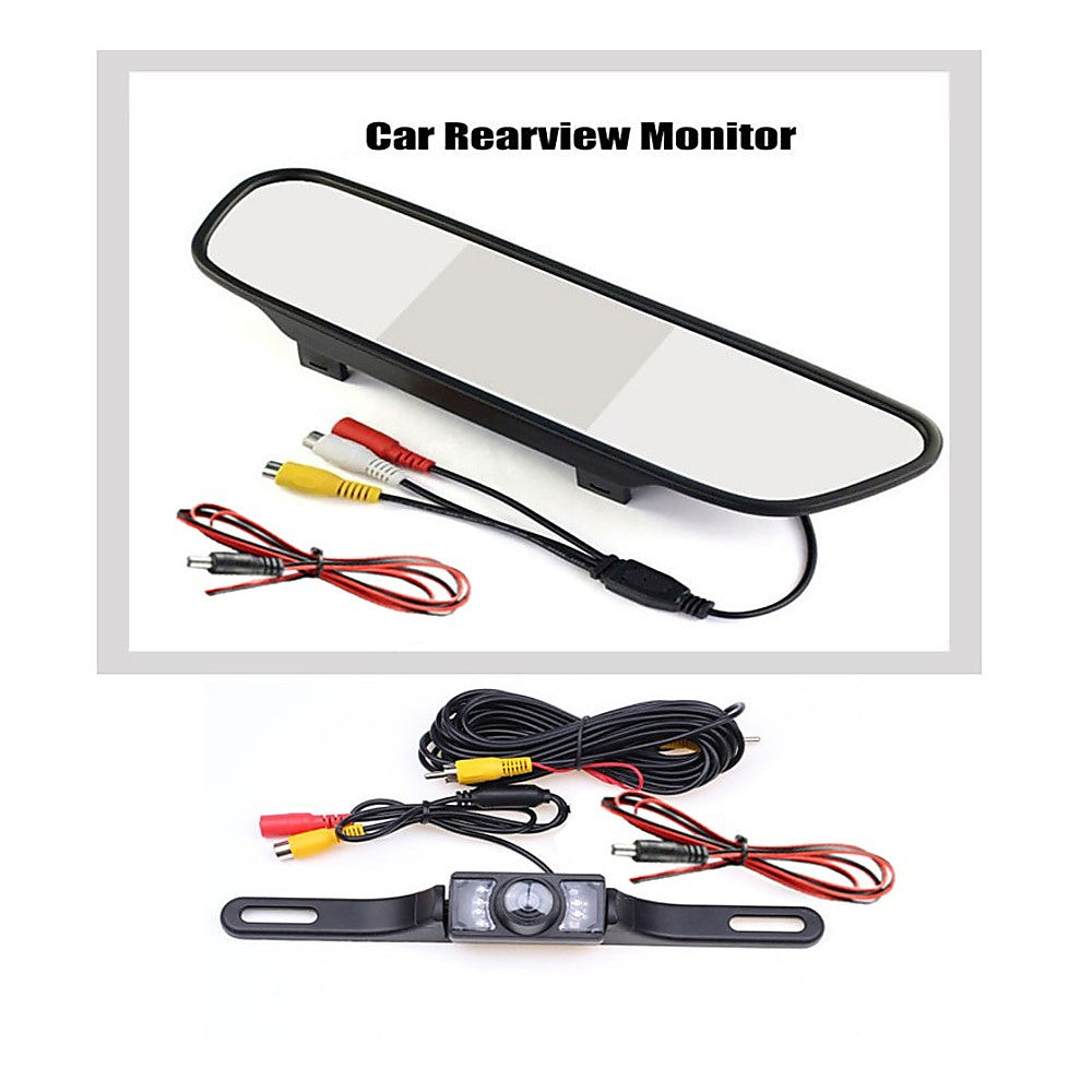 120 Degrees Camera Mirror Car Rear View Reverse Night Vision Parking System Kit