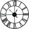 60cm Industrial Large Wall Clock, Round Metal Wall Clocks Roman Numerals Style