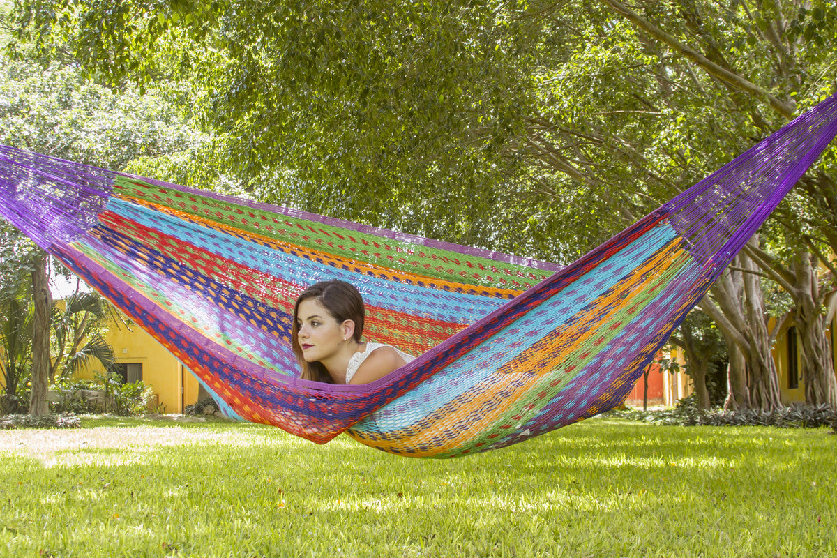 Outdoor undercover cotton  hammock Family size Colorina