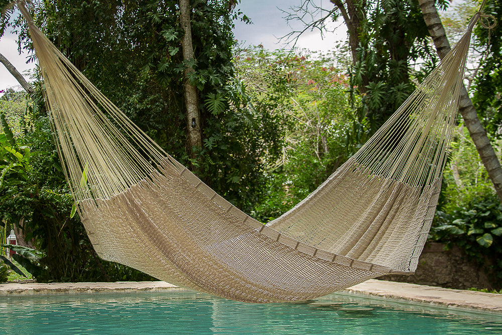 Queen Size Outdoor Cotton Mexican Hammock in Marble Colour