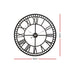 80cm Wall Clock Large Roman Numerals Metal Black